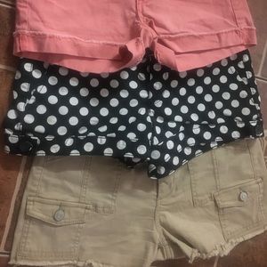 3 pairs young ladies shorts